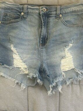 Kendall & Kylie Light Blue Distressed Denim Shorts